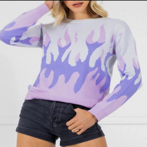 Purple Flames Sweater - Picture 1 of 2